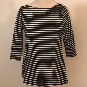 Striped 3/4 Sleeve Length Top :: Size S